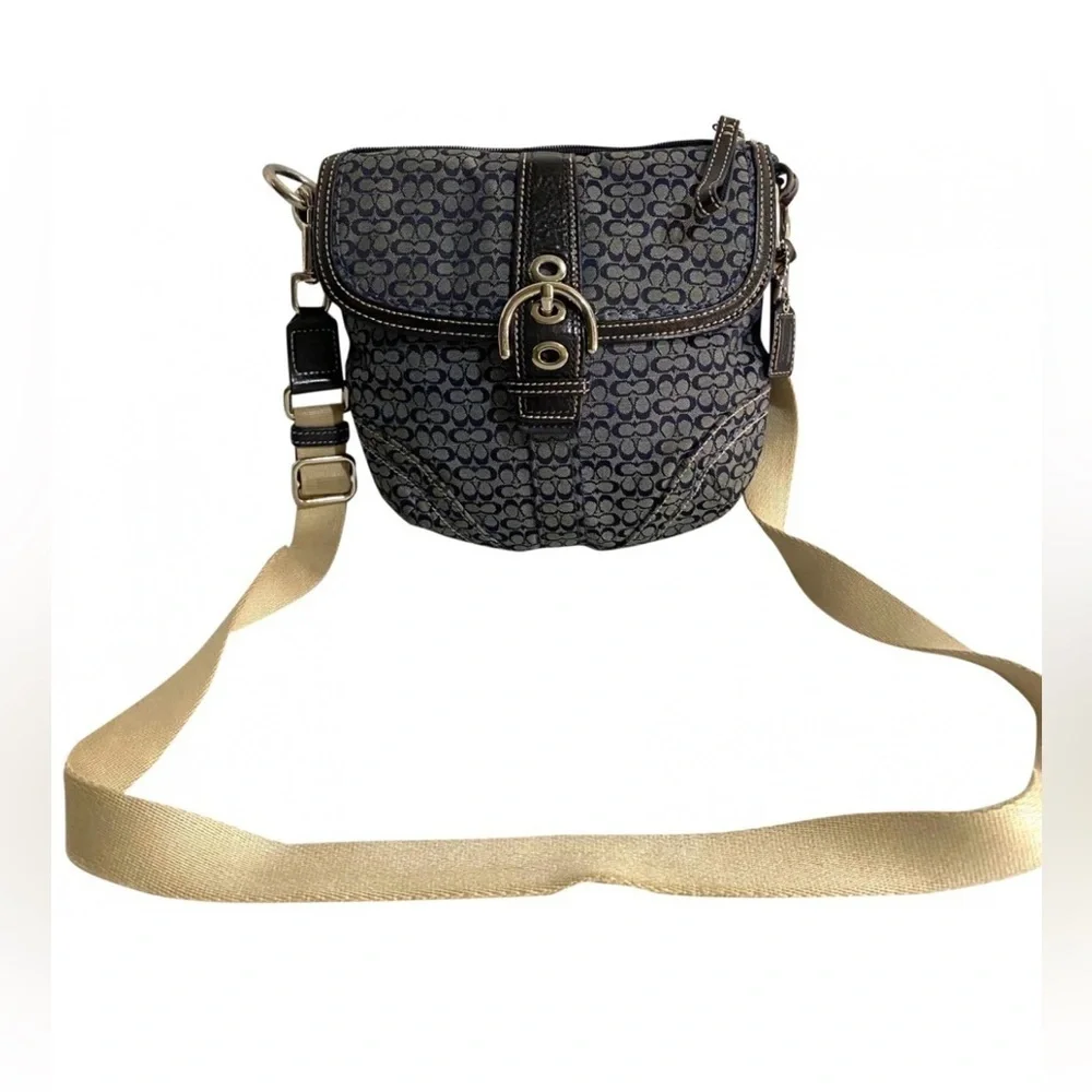 Coach vintage CC signature print canvas crossbody handbag